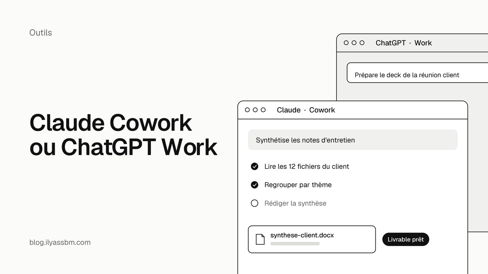Couverture : Claude Cowork ou ChatGPT Work, catégorie Outils